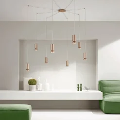 Lampadario Moderno in Alluminio Verniciato a Polvere e Cavo Regolabile - Buxus