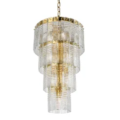 Lampadario Moderno 12 Luci in Vetro Artigianale Lusso Italiano - Valadier