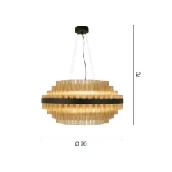 Lampadario Moderno Vetro Soffiato e Metallo Artigianato Italiano - Maesta