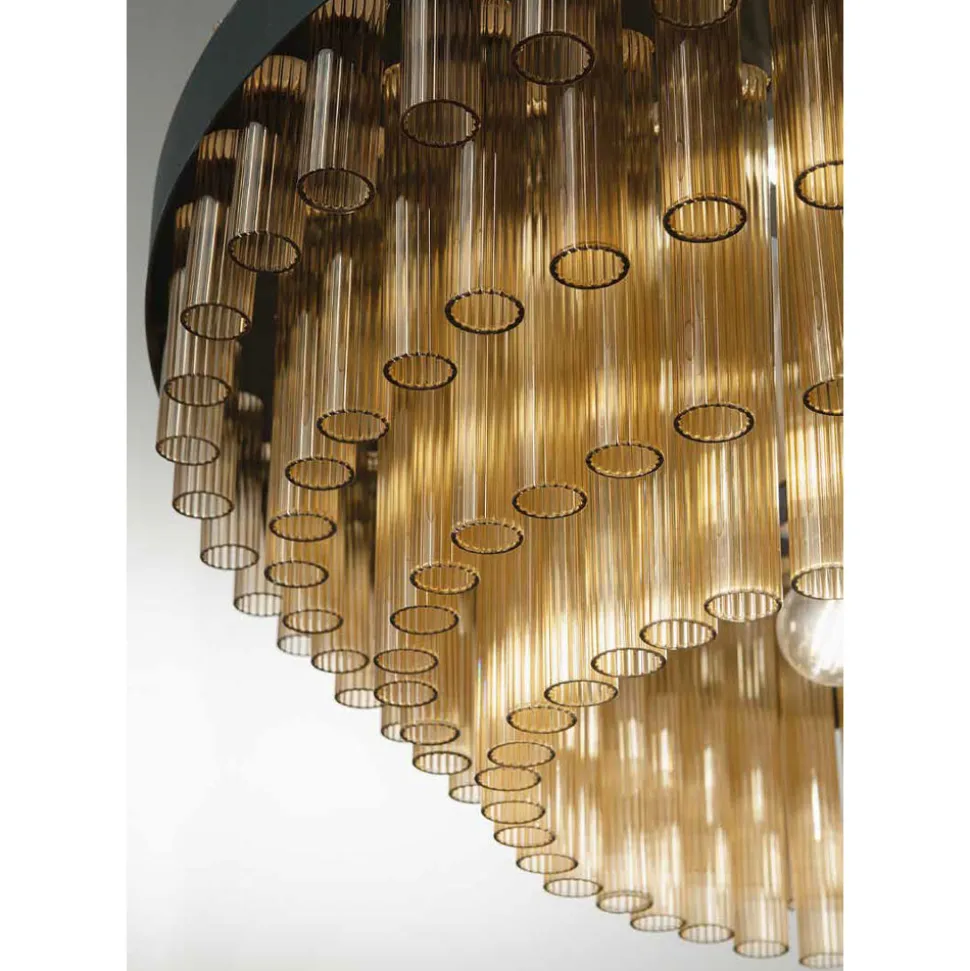 Lampadario Moderno Vetro Soffiato e Metallo Artigianato Italiano - Maesta