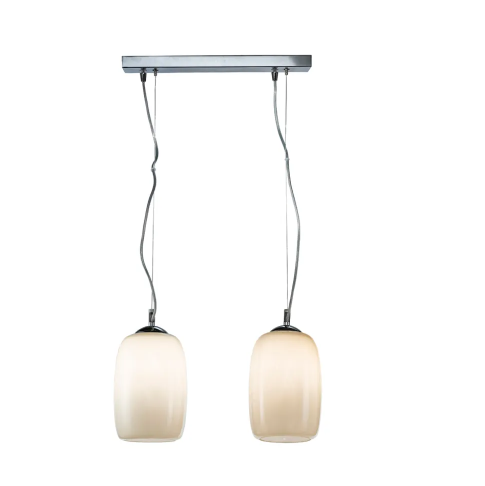 Lampadario Sospeso a Due Lumi in Vetro Soffiato a Mano Made in Italy - Soffio