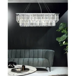 Lampadario Sospeso Classico Metallo e Cristallo Molato di Lusso - Mirielle