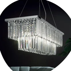 Lampadario Sospeso Classico Metallo e Cristallo Molato di Lusso - Mirielle