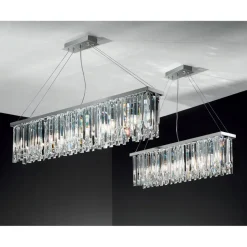 Lampadario Sospeso Classico Lusso in Metallo e Cristallo Molato - Zolando