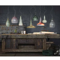 Lampadario sospeso in stile retrò in ceramica Ferroluce