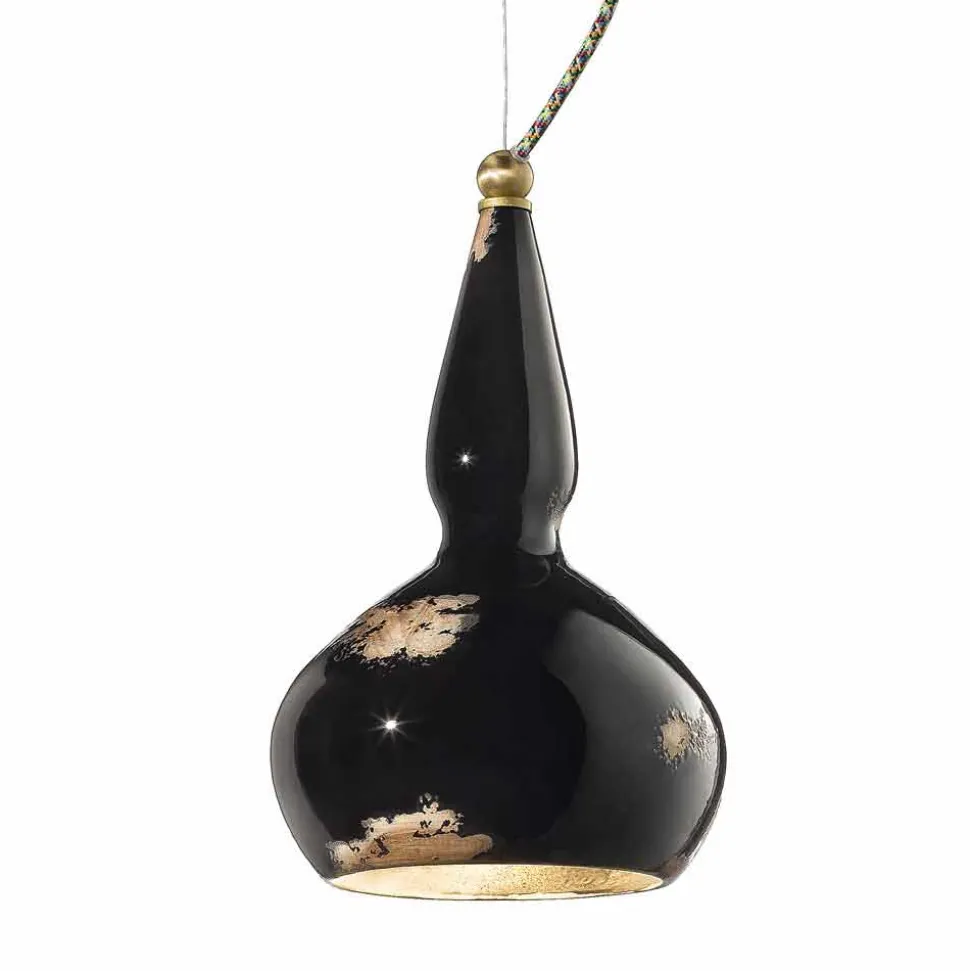 Lampadario sospeso in stile retrò in ceramica Ferroluce