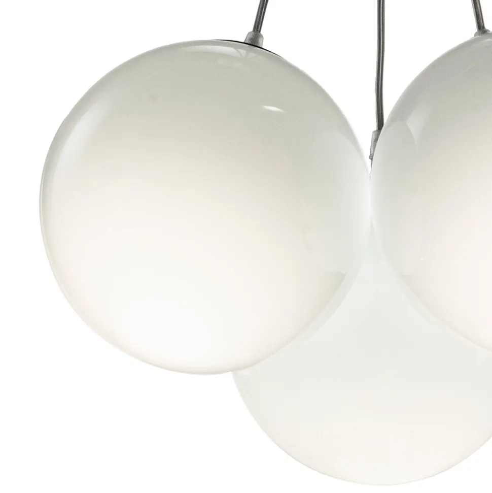 Lampadario Sospeso Tre Lumi in Vetro Incamiciato Made in Italy - Althea