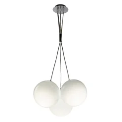 Lampadario Sospeso Tre Lumi in Vetro Incamiciato Made in Italy - Althea