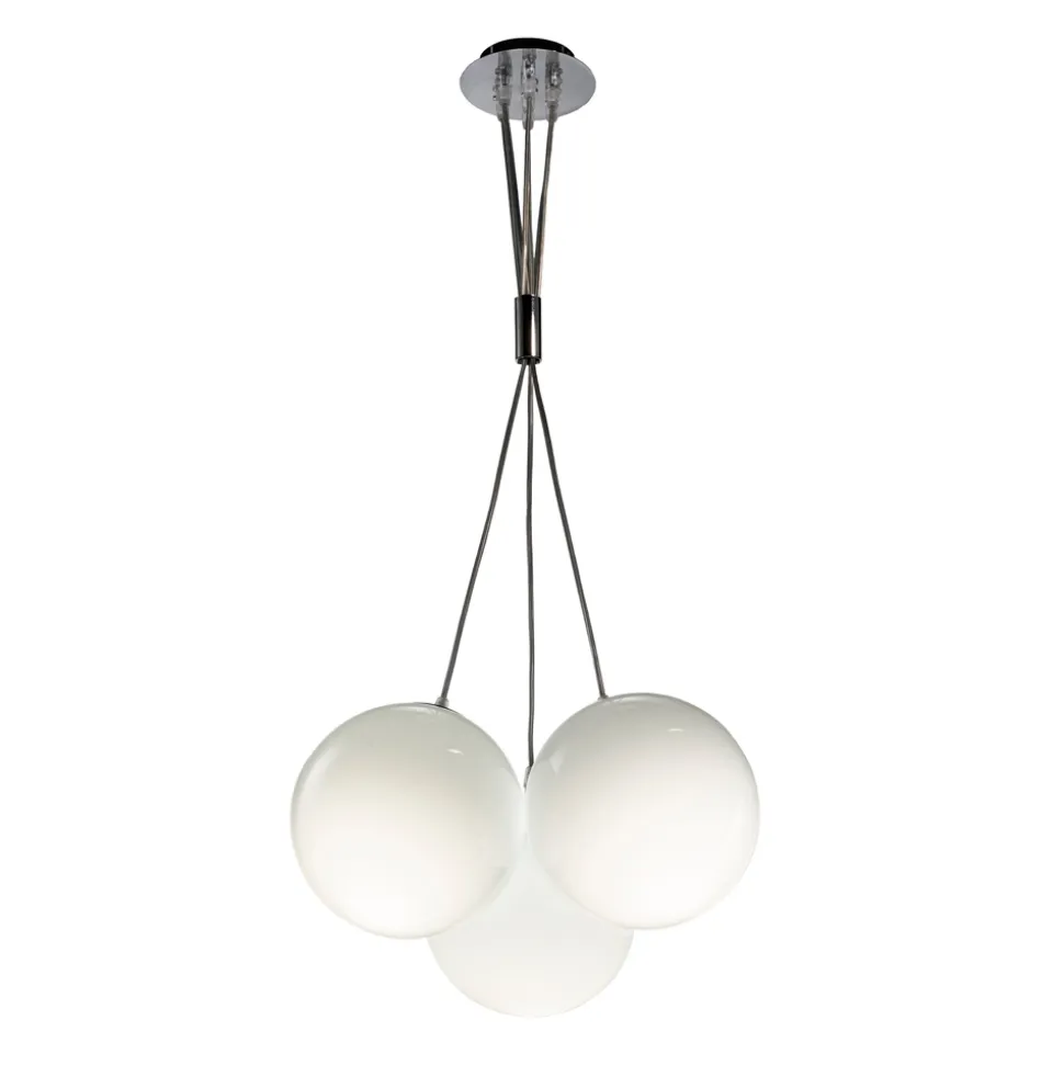 Lampadario Sospeso Tre Lumi in Vetro Incamiciato Made in Italy - Althea