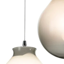 Lampadario su Base Rotonda a Tre Lumi in Vetro Incamiciato Made in Italy - Iride