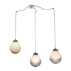 Lampadario Tre Lumi Piccoli in Vetro Soffiato Artigianale Made in Italy - Iride