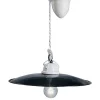 Lampada Saliscendi Sospesa in Ceramica Bianca e Metallo Nero - Potenza