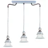 Lampada Sospensione a 3 Luci Vintage in Ferro, Vetro e Ceramica - Ferrara