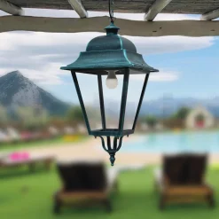 Lampada Sospensione da Esterno in Alluminio e Vetro Made in Italy - Bonaria
