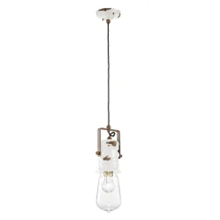 Lampada Sospensione Design Industriale in Ferro, Vetro e Ceramica - Urban