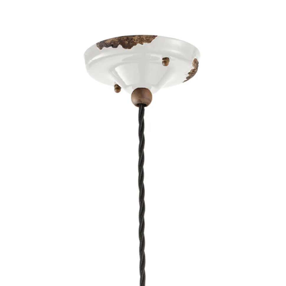 Lampada Sospensione Design Industriale in Ferro, Vetro e Ceramica - Urban