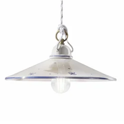 Lampada Sospensione in Ceramica Dipinta a Mano e Ferro 3 Misure - Asti