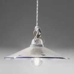 Lampada Sospensione in Ceramica Dipinta a Mano e Ferro 3 Misure - Asti