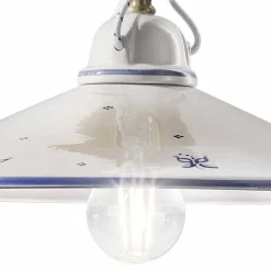 Lampada Sospensione in Ceramica Dipinta a Mano e Ferro 3 Misure - Asti