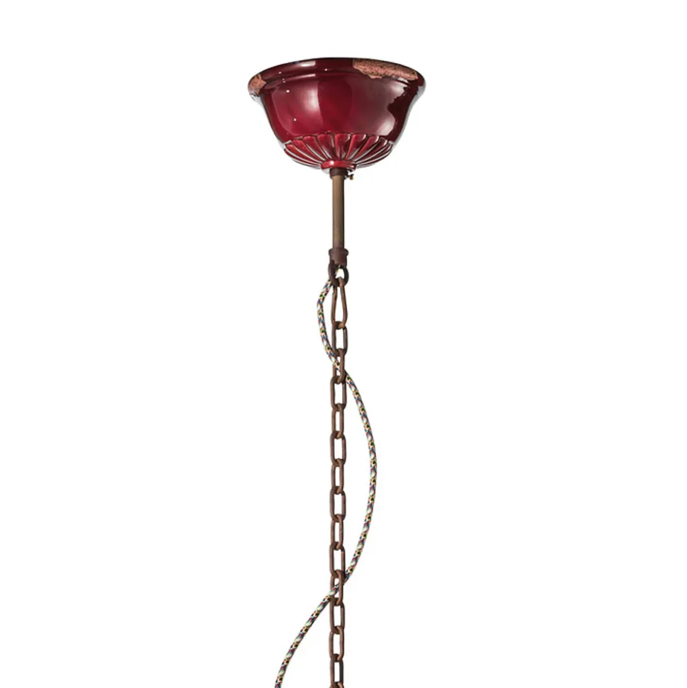 Lampada Sospensione Industriale Fatta a Mano Ferro e Ceramica - Industrial