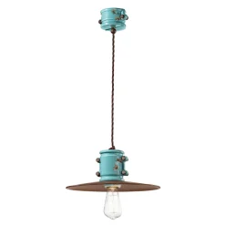 Lampada Sospensione in Ferro e Ceramica Fatta a Mano Industriale - Urban