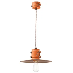 Lampada Sospensione in Ferro e Ceramica Fatta a Mano Industriale - Urban