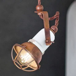 Lampada sospensione orientabile in ceramica e metallo Alayna Ferroluce