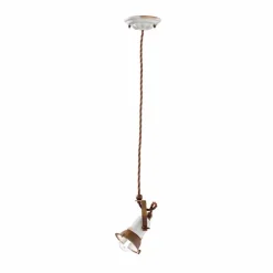 Lampada sospensione orientabile in ceramica e metallo Alayna Ferroluce