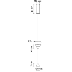 Lampada Sospesa a Filo in Alluminio Nero e Doppio Cono di Design - Mercado