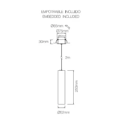 Lampada Sospesa a Led 7W in Alluminio Bianco o Nero da Incasso - Rebolla