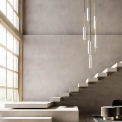 Lampada Sospesa a 1, 3 o 6 Luci in Ottone Design Moderno - Typha by Il Fanale
