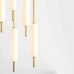 Lampada Sospesa a 1, 3 o 6 Luci in Ottone Design Moderno - Typha by Il Fanale