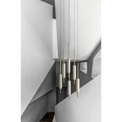 Lampada Sospesa a 1, 3 o 6 Luci in Ottone Design Moderno - Typha by Il Fanale