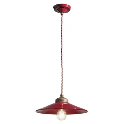 Lampada Sospesa Artigianale Ceramica e Ottone Anticato Vintage - Colors