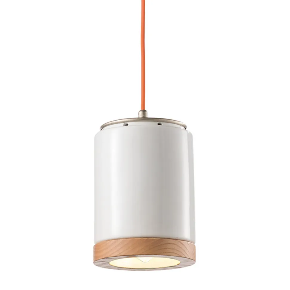 Lampada Sospesa Artigianale in Legno e Ceramica Stile Nordico - Nateca