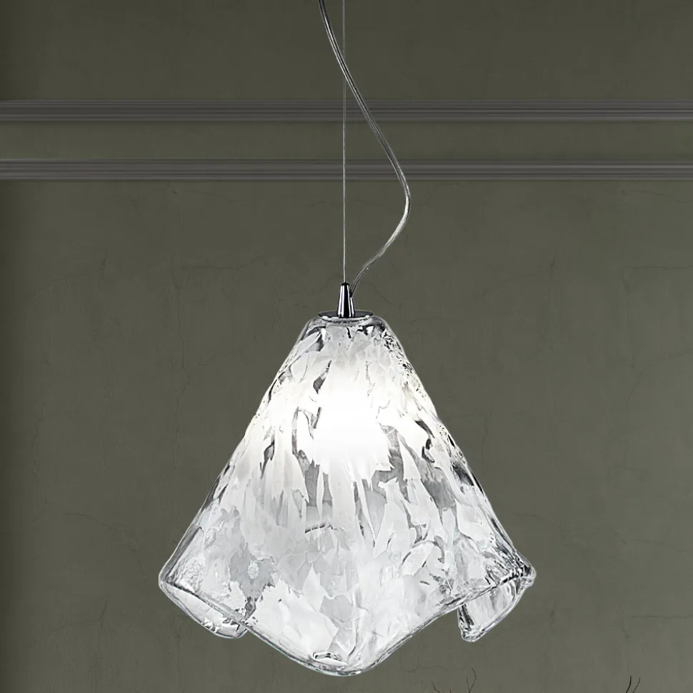 Lampada Sospesa Artigianale in Vetro di Venezia Soffiato 35 46 cm - Mary