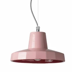 Lampada sospesa 30 cm, in ottone e maiolica toscana, Rossi Toscot