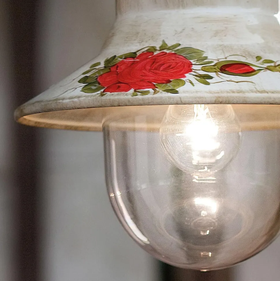Lampada Sospesa da Esterno in Alluminio Bianco Dipinto a Mano - Imperia