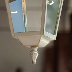Lampada Sospesa da Esterno in Alluminio Bianco e Decoro a Mano - Gorizia