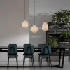 Lampada Sospesa Design Allungato in Vetro Bianco in Filigrana - Caravan