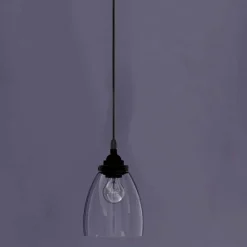Lampada Sospesa di Design in Metallo e Vetro Trasparente Made in Italy - Clizia