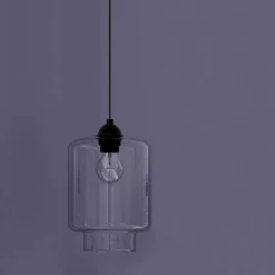 Lampada Sospesa di Design in Metallo e Vetro Trasparente Made in Italy - Clizia