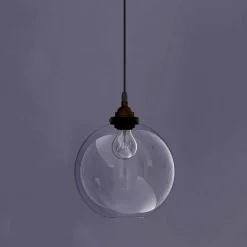 Lampada Sospesa di Design in Metallo e Vetro Trasparente Made in Italy - Clizia