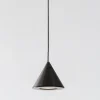 Lampada Sospesa Filo Alluminio Nero Cono Piccolo Design Minimale - Mercado