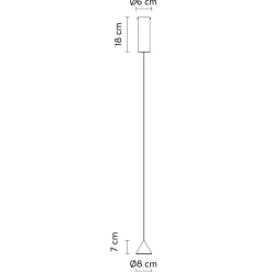 Lampada Sospesa Filo Alluminio Nero Cono Piccolo Design Minimale - Mercado