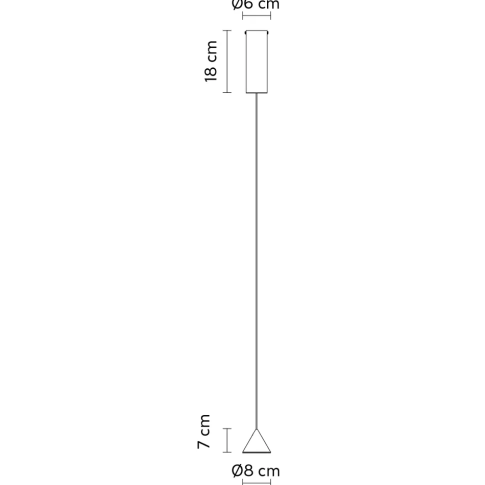 Lampada Sospesa Filo Alluminio Nero Cono Piccolo Design Minimale - Mercado