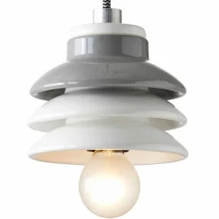 Lampada sospesa in ceramica e alluminio moderna fatta in Italia Asia