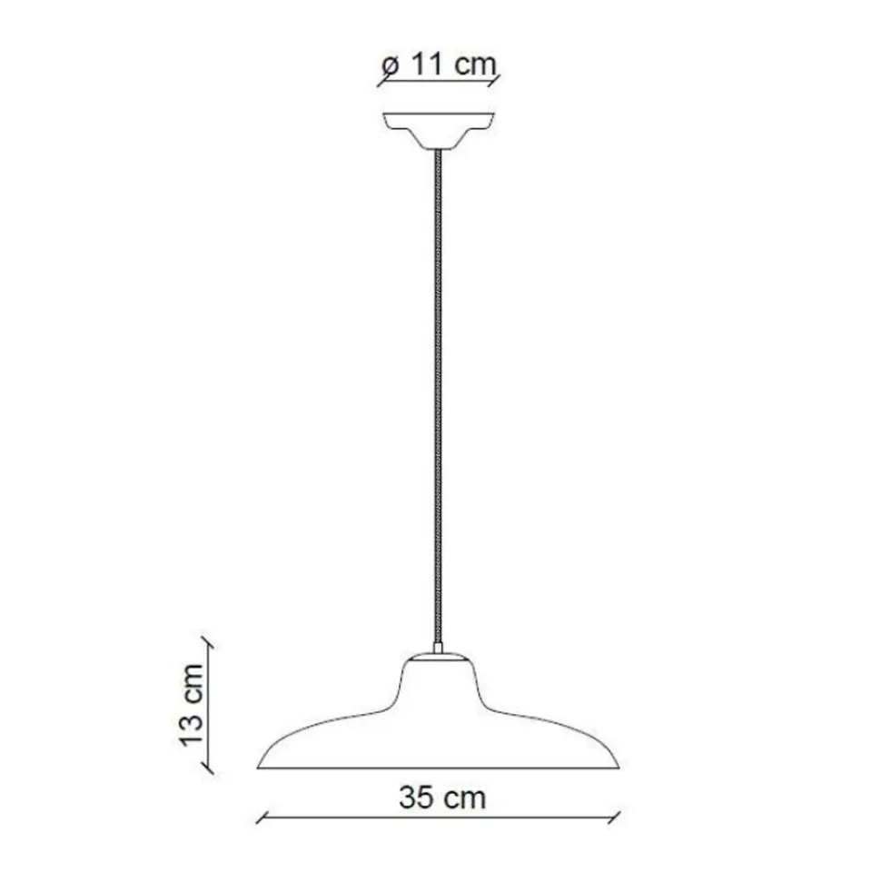 Lampada Sospesa in Ceramica Nera e Ferro Design Vintage Industriale - Bew