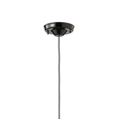 Lampada Sospesa in Ceramica Nera e Ferro Design Vintage Industriale - Bew