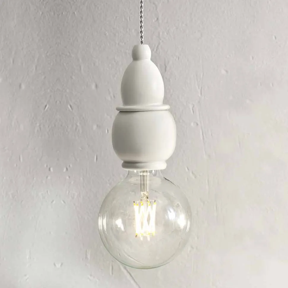 Lampada Sospesa in Ceramica Shabby Chich con Cavo 3 mt – Fate Aldo Bernardi